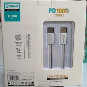 کابل شارژ PD دو سر تایپ سی 100وات ایکس هنز X-Hanz مدل TC100
